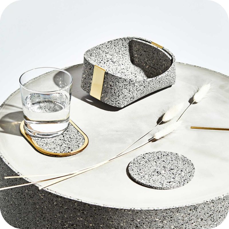 Round Rubber Coaster Set – Raw Lily