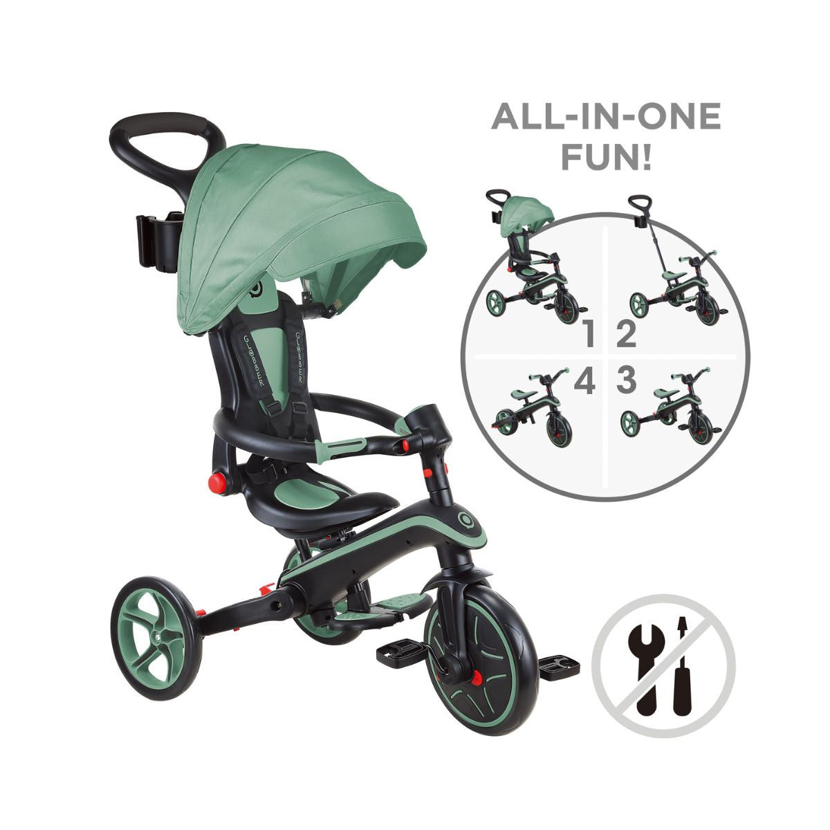 Globber | Explorer Trike Foldable 4in1 – Raw Lily