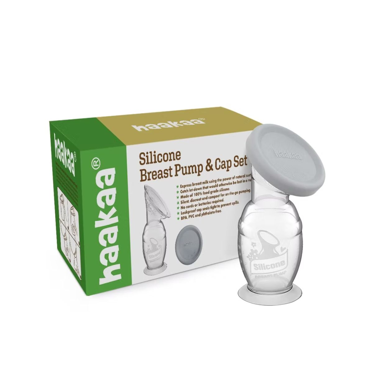 Haakaa Silicone Breast Pump with Silicone Cap – Raw Lily