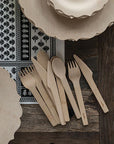 Disposable Bamboo Cutlery Set, 24-piece