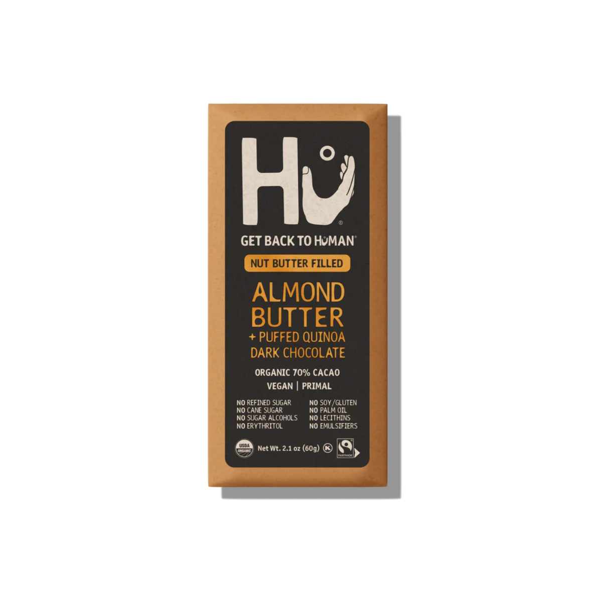 Organic Dark Chocolate Bar - Almond Butter + Puffed Quinoa