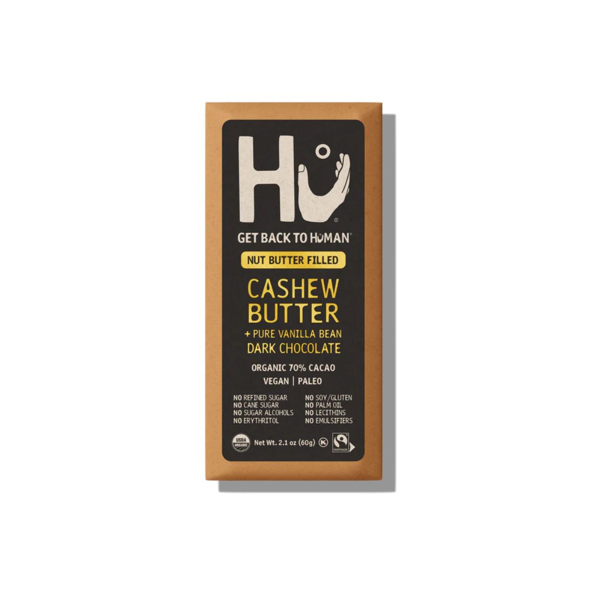 Organic Dark Chocolate Bar - Cashew Butter + Pure Vanilla Bean