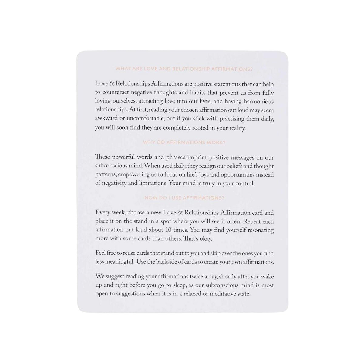 Mindful Affirmations for Love & Relationships