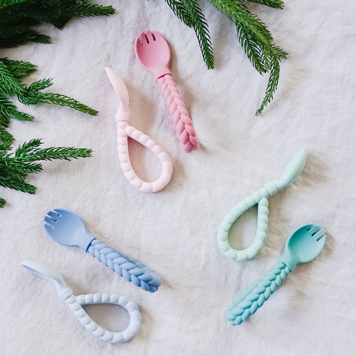 Sweetie Spoons™ - Silicone Baby Fork + Spoon Set