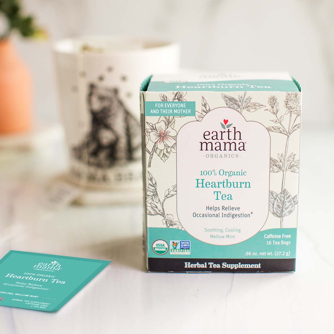 Earth Mama Organic Heartburn Tea Close Up