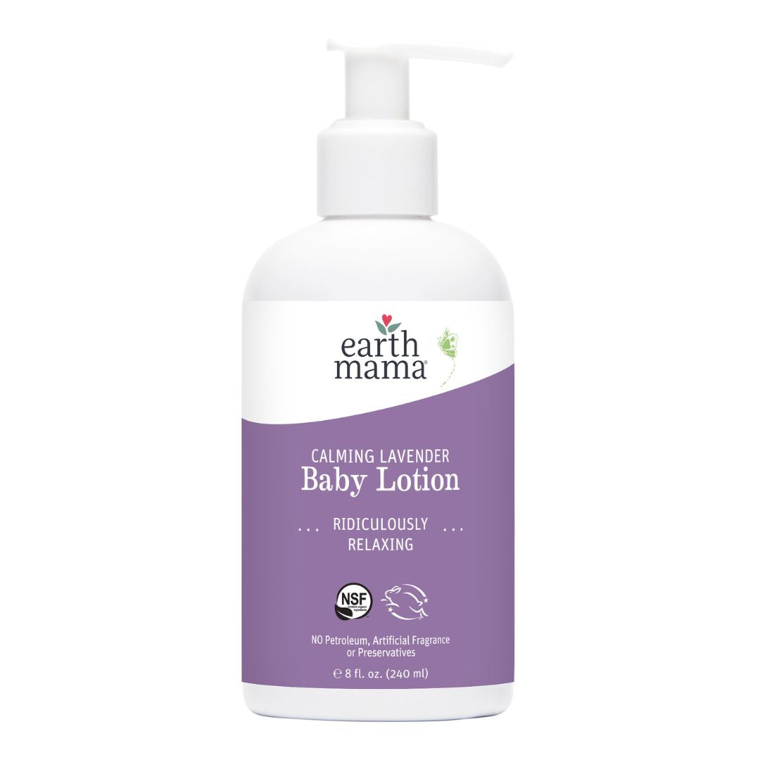 Earth Mama Calming Lavender Baby Lotion Close Up