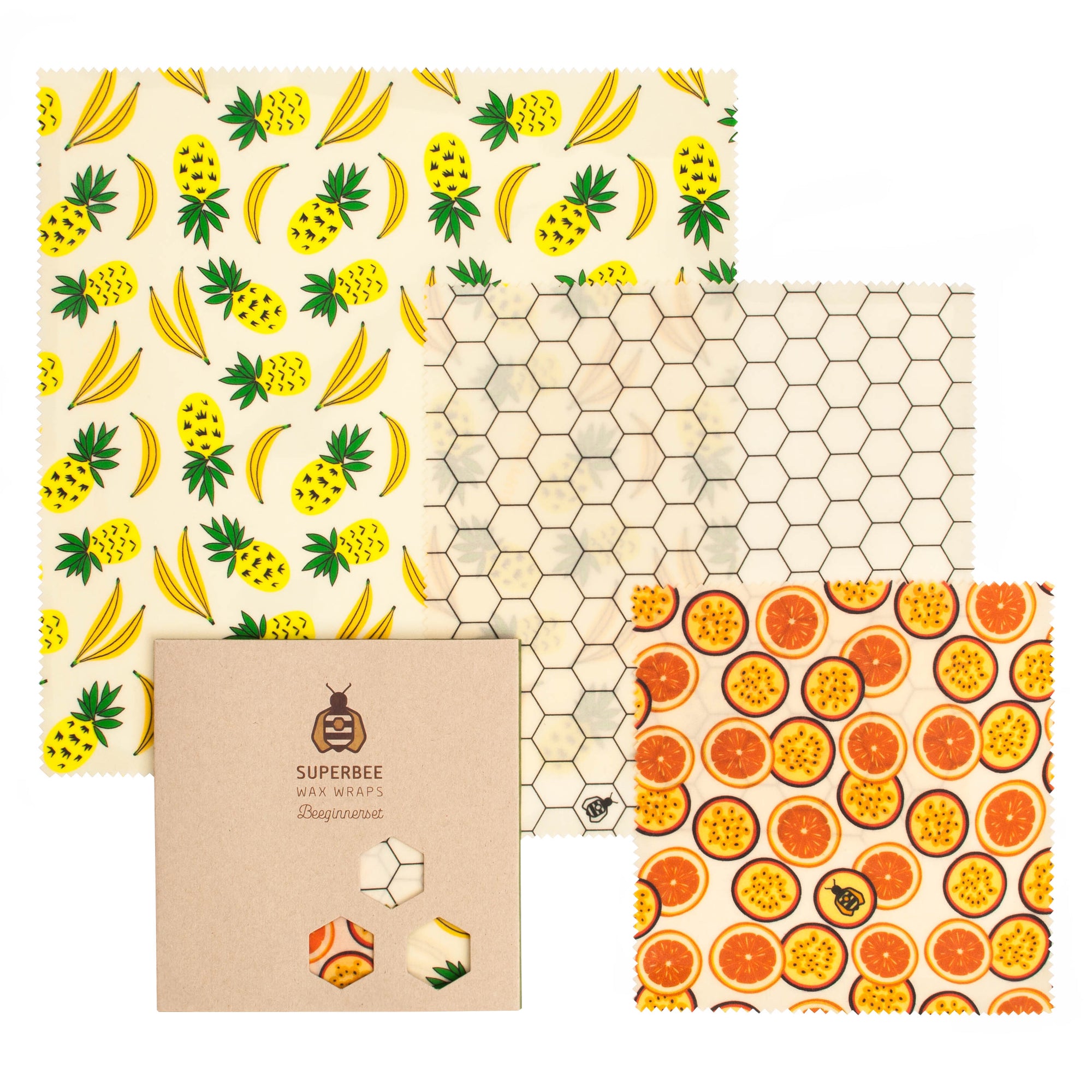 Beeswax Wraps “Beeginner” Set of 3 Sizes