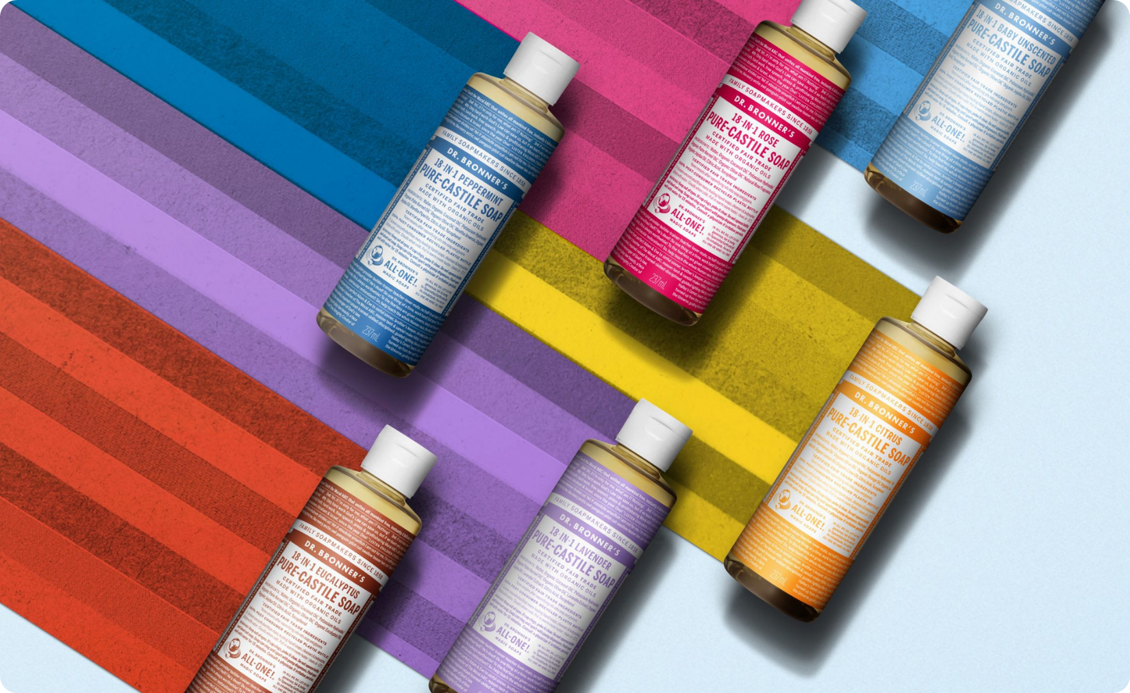 Dr Bronner's Colorful Pure-Castile Liquid Soap