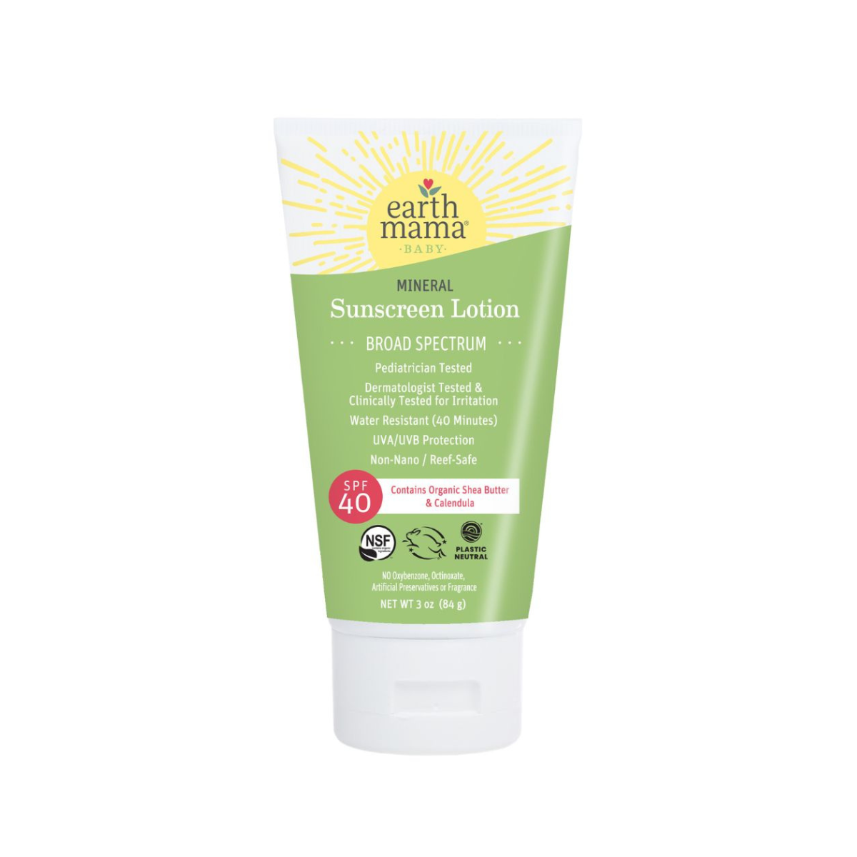 Earth Mama Organics Baby Mineral Sunscreen Lotion SPF40